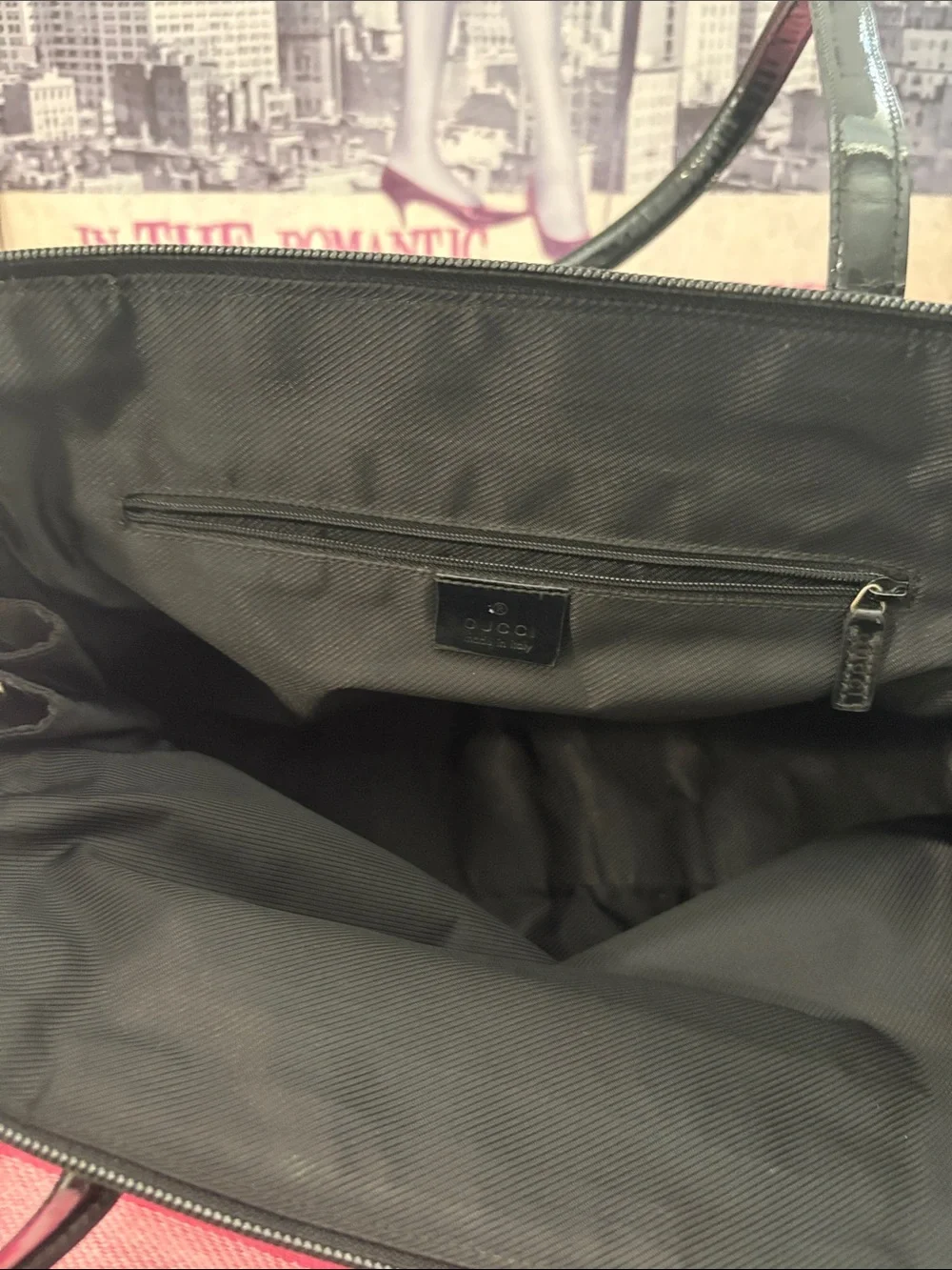 Gucci Brown GG Monogram Shoulder Bag with Dark Patent Trim - Picture 14 of 14